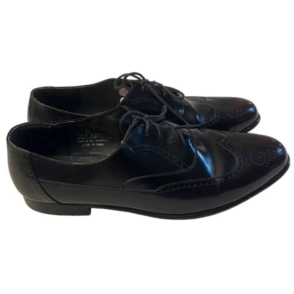 Verde International Dress Shoes Men's Wing Tip Oxford Size 12 Dark/Cherry Brown